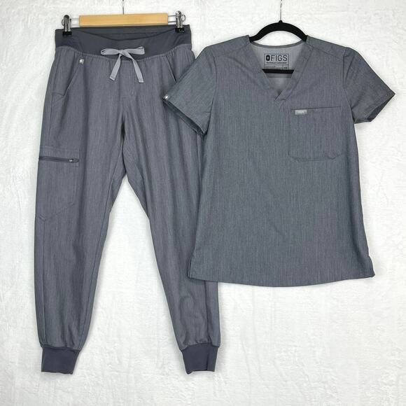 Figs Scrub Set Women’s Zamora Jogger Pants XSP Catarina Top XXS Graphite Gray - Picture 1 of 15
